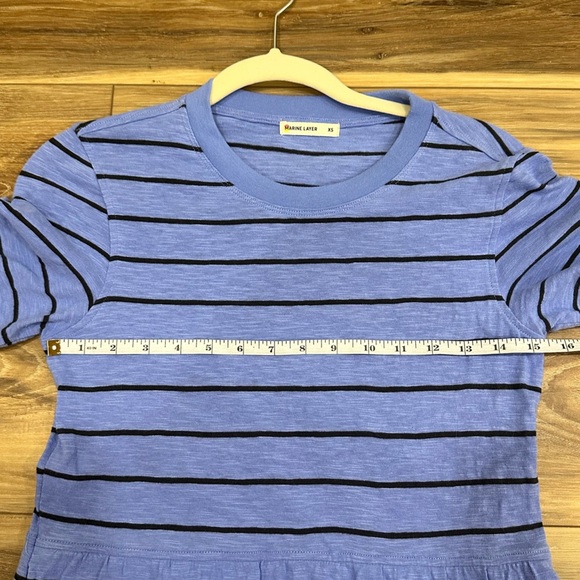 Marine Layer Sadie Vintage Slub blue stripe short sleeve Midi Dress XS - Picture 4 of 7